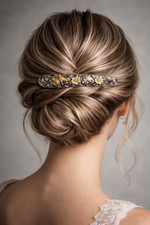 Vintage Haarspange 60er Emaille Blumen Strass...