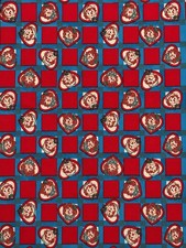 Vintage Daisy Kingdom Raggedy Ann Fabric 44 x 1 Yard Red Blue Cotton Quilting