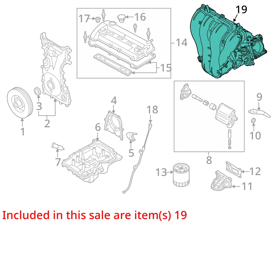 Colector de admisión de 2010 Mazda 3 2,0 L 12169311 Foto 3 de 4