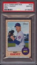 2017 Topps Heritage 256 Matt Harvey Mini PSA 10 Gem Mint #100 Pop 1