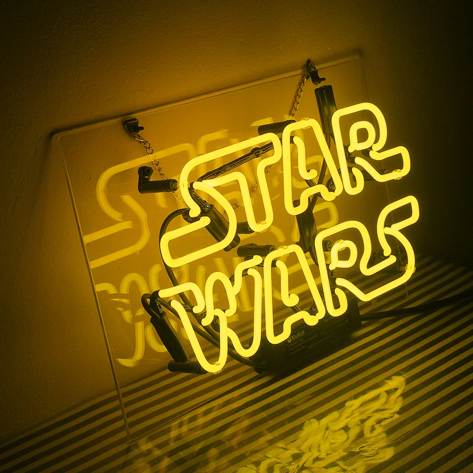 Letrero de neón 14"x9" Guerra de las Galaxias luz de noche fiesta hombre cueva pared colgante arte decoración Foto 2 de 4