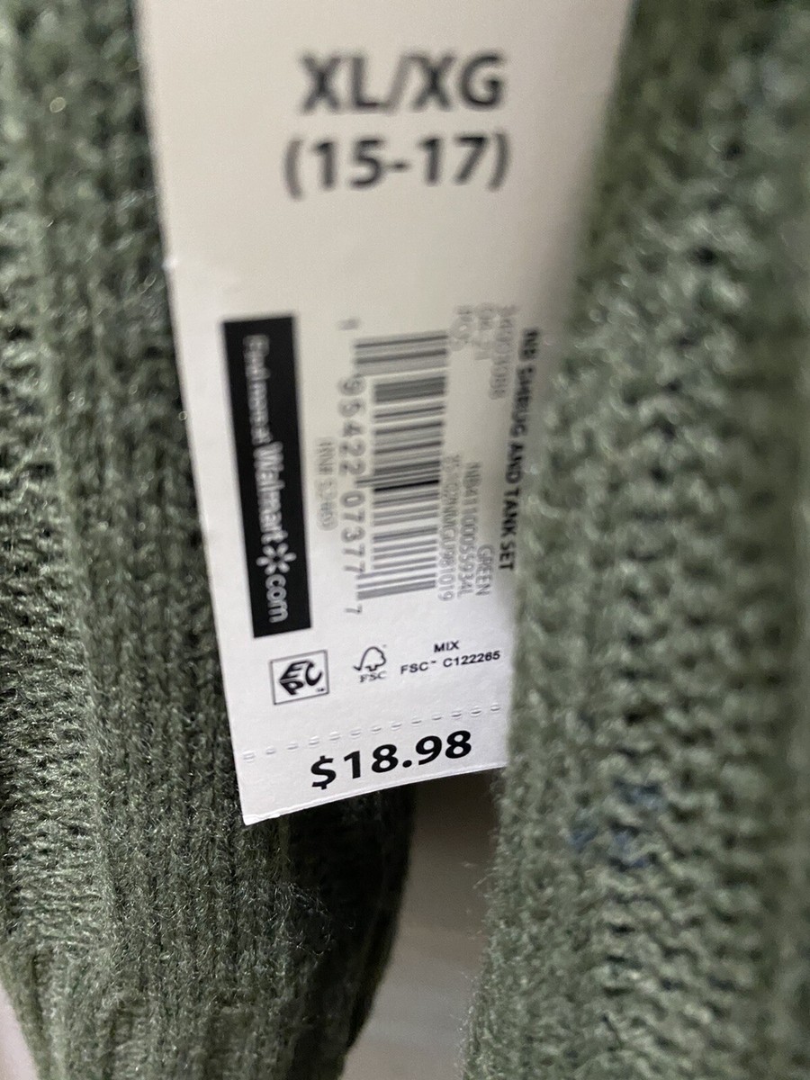 アフリカン New!No Boundaries 2 Piece Green Shrug and Tank Set.Size Juniors XL