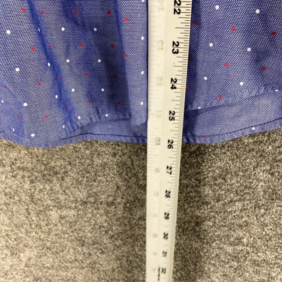 Blusa sin marca para mujer M mediana azul a lunares cuello en V manga larga botón informal Foto 4 de 4