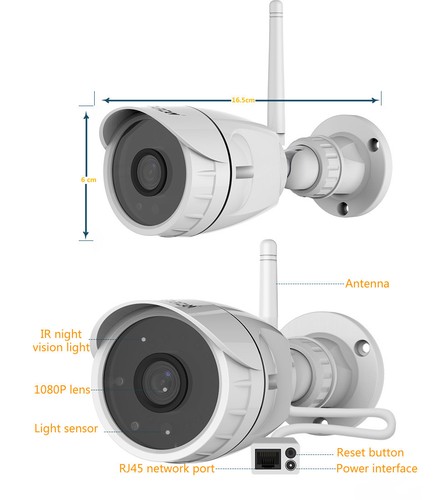HD 1080P 2MP Outdoor P&P wifi security IP bullet Camera IR 15m onvif C17S - Picture 9 of 11