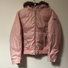 Ralph Lauren Puffer Jacket Womens Small Pink Polo Jeans Co Faux Fur Down Fill