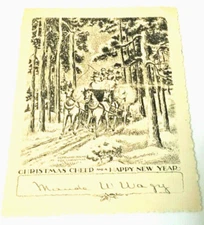 Vintage Christmas Greeting Homeward Bound for Christmas 