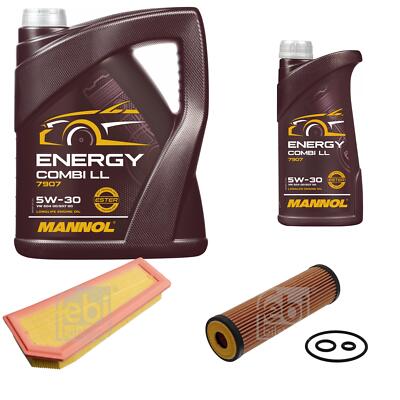 FEBI BILSTEIN Inspektionspaket 6L MANNOL Energy Combi LL 5W-30 für Mercedes