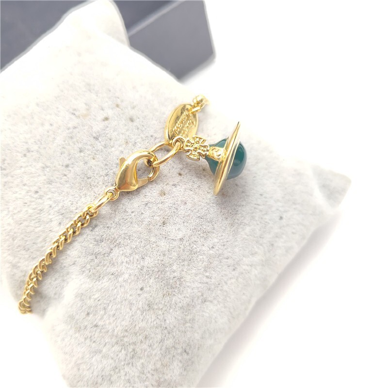 Vivienne Westwood Small Orb Green Saturn Gold Bracelets No Vivienne Westwood Small Orb Green Saturn Gold Bracelets No