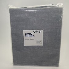 Simply Essential 54 x80 Color Block Shower Curtain in Blue/Grey