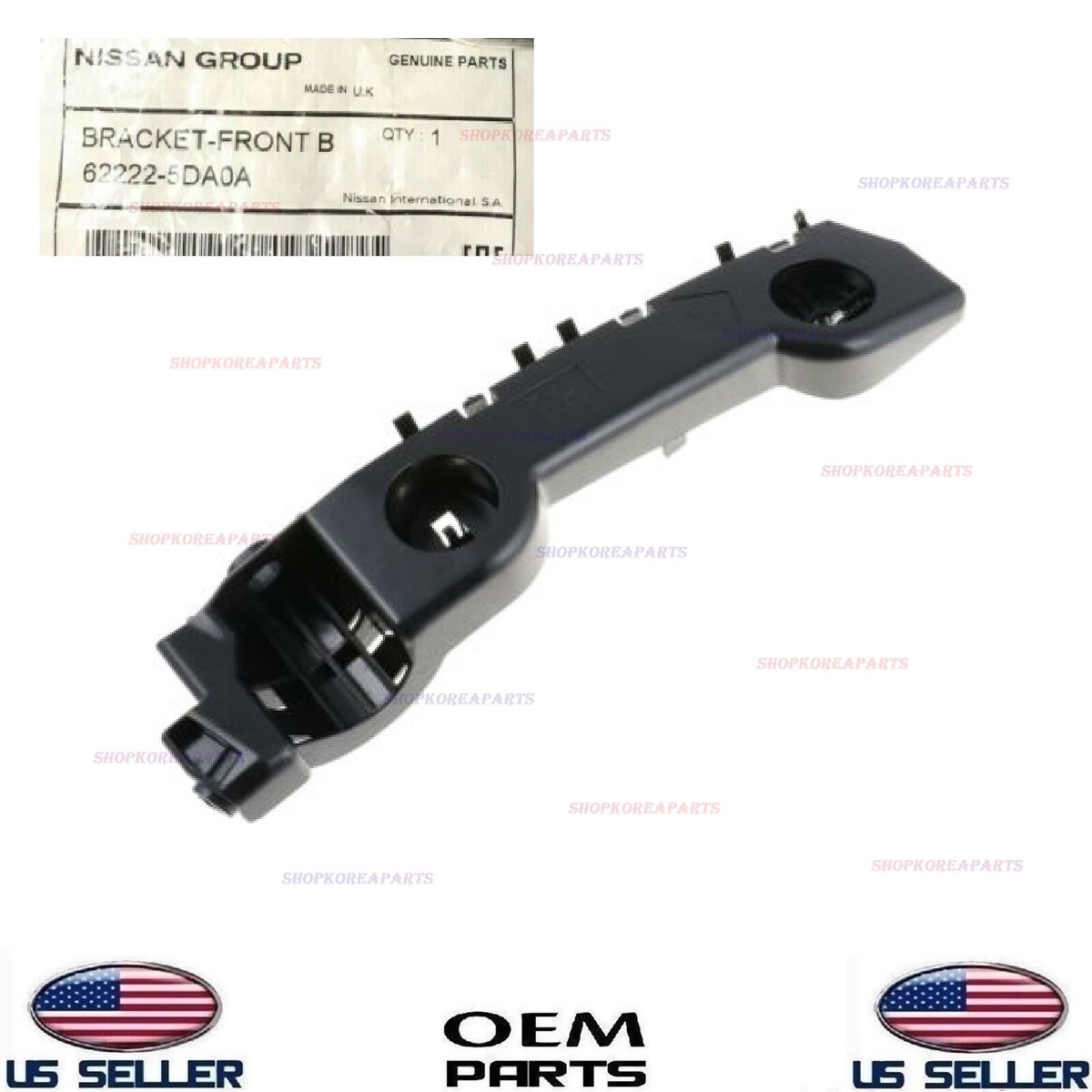 62222-5da0a Nissan Bracket-front Bumper Side RH 622225DA0A Genuine