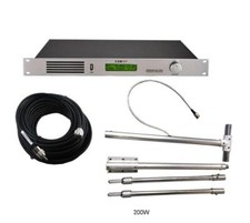 200W 30KM FM transmitter stereo PLL broadcast radio station Range Max Antenna