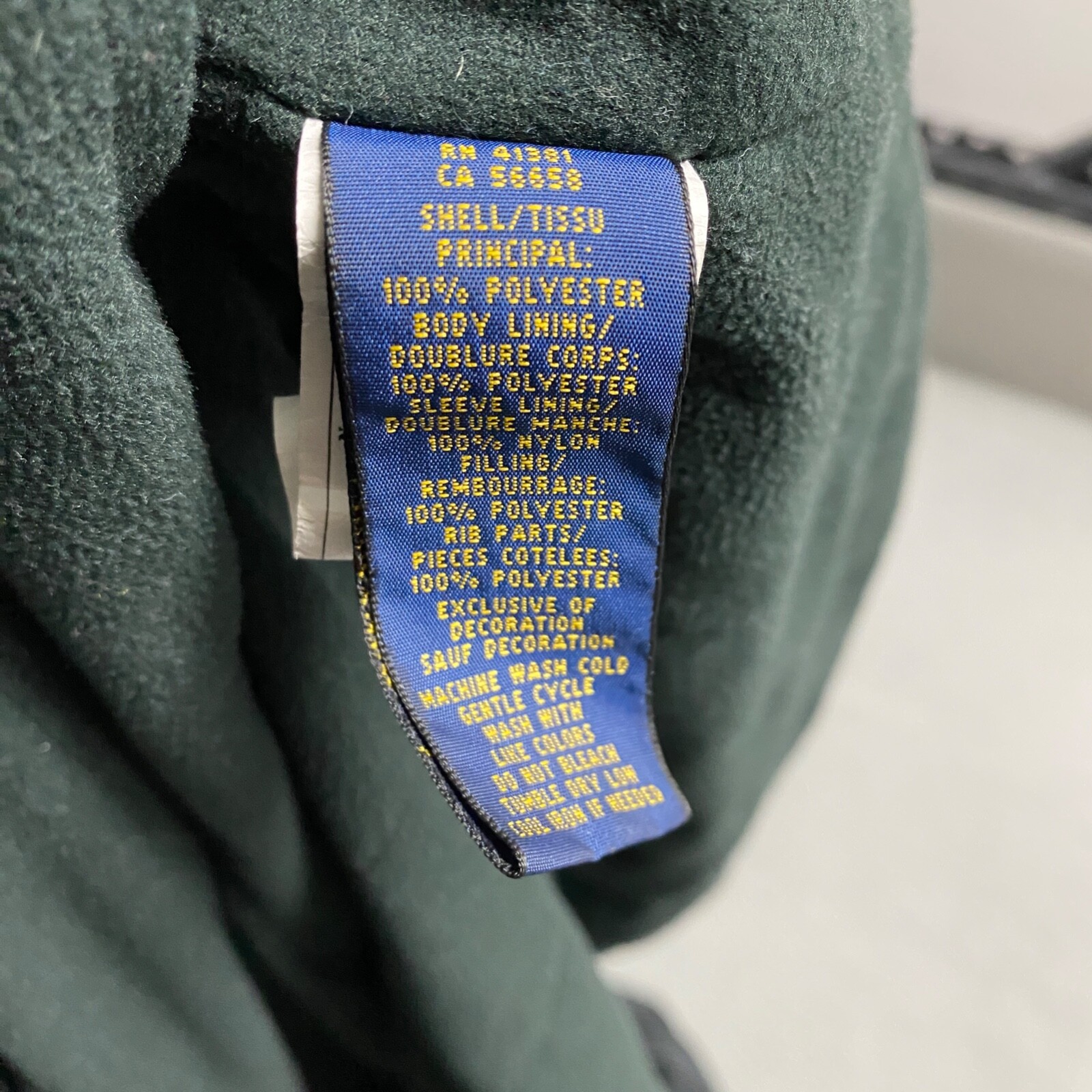 Polo Ralph Lauren Bomber Giacca Uomo 2XL XXL Nero Pile Foderato Cappuccio Nascosto Pony