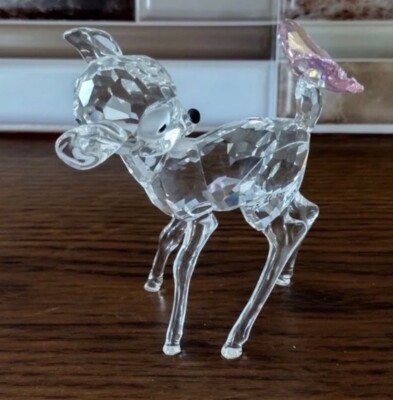SWAROVSKI CRYSTAL | BAMBI FIGURINE  NEW  943951 DISNEY RARE DEER BUTTERFLY CLEAR