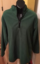 Men's Fleece Jacket, Size Small, Half-Zip, Green preowned