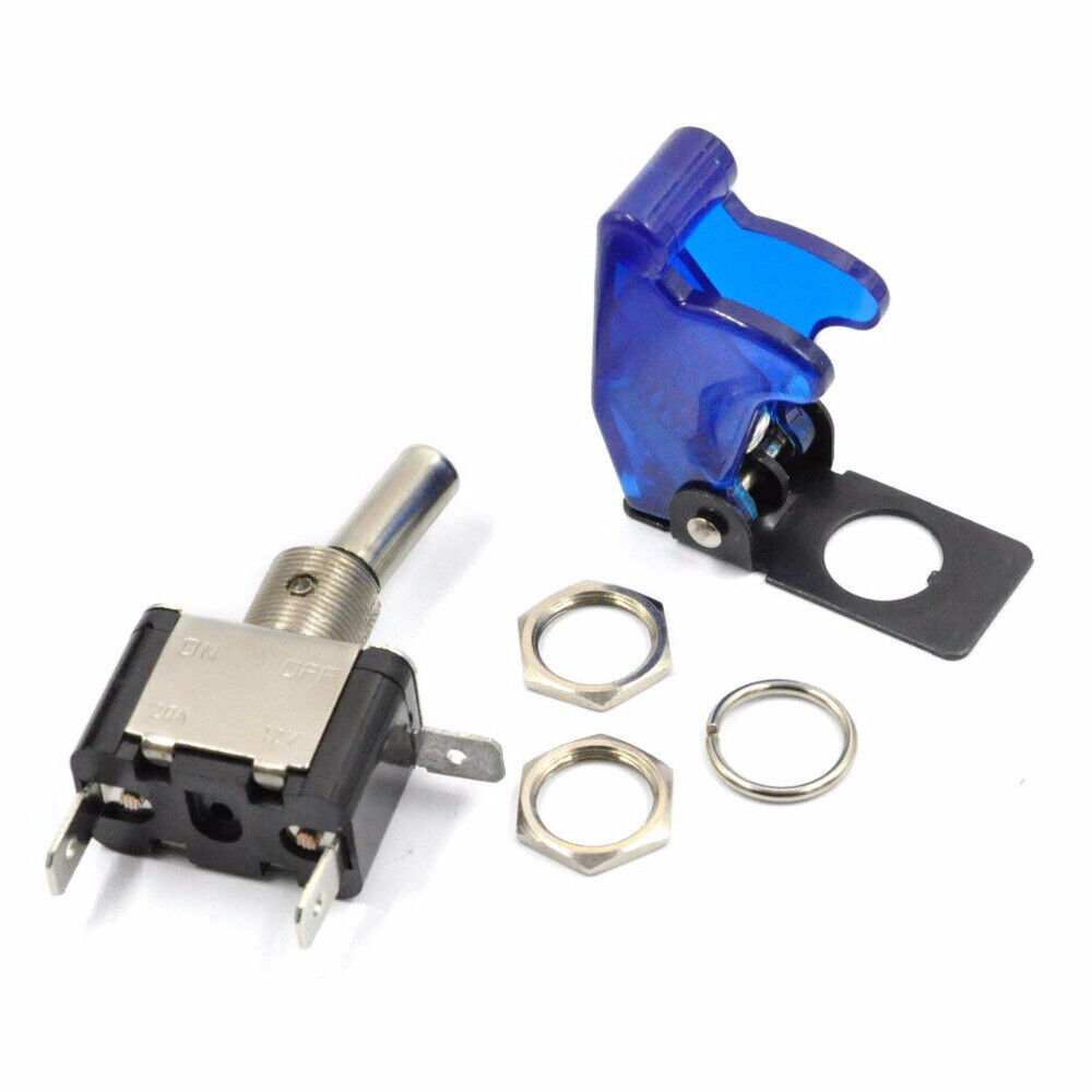 12V ILLUMINATED LED ON/OFF TOGGLE SPST SWITCH AIRCRAFT MISSILE FLIP UP ...