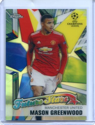 2020-21 Topps Chrome UEFA MASON GREENWOOD FUTURE STARS Refractor MAN ...