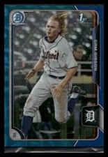 2015 Bowman Draft #20 Cam Gibson /150 Chrome Blue Refractors Detroit Tigers