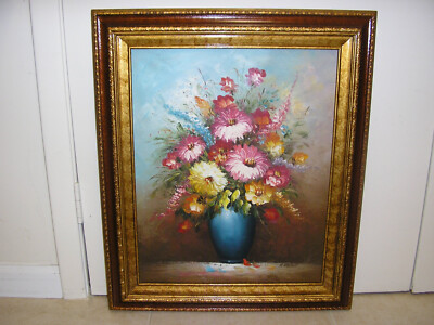 絵画 Oil painting of beautiful flowers. Flowers in garden. Oil painting. Landscape. Original painting