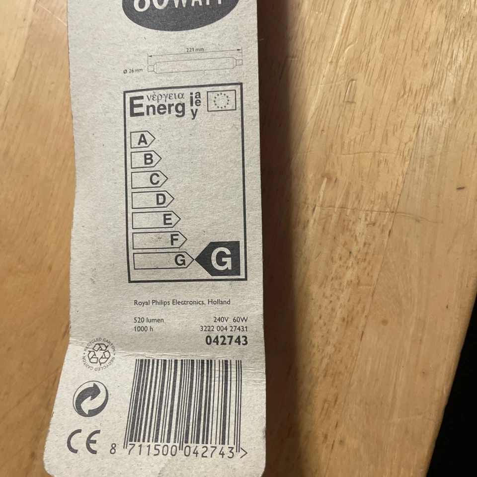 2x PHILIPS PRACTITONE Striplite 60 WATT 240V 520 lumen D:26 mm L:221mm - Image 2 of 4