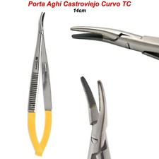Pinze Chirurgiche Porta Aghi Castroviejo Curvo TC Strumenti per Microchirurgia