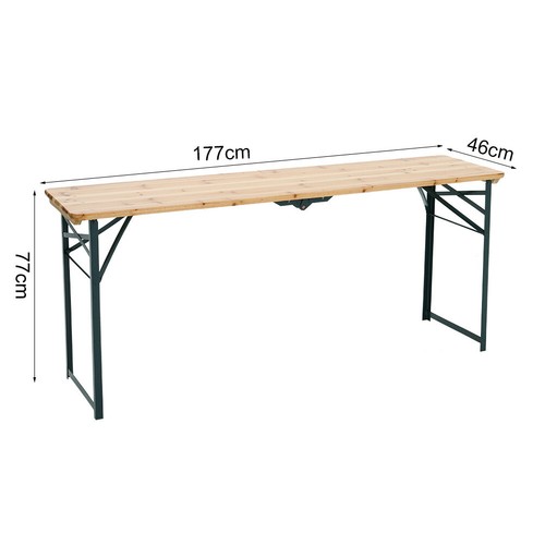 Outdoor Table and Bench Set Garden Pub Trestle Folding Beer Table