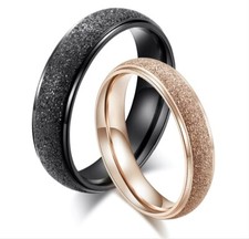 Fedine Fidanzamento Fedi Coppia Anello Nero Uomo Donna Acciaio Inox