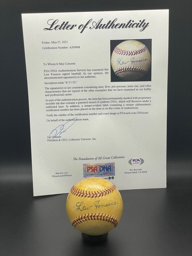 Lew Fonseca "1929 Batting Champion WS Narrator" Signed Autographed baseball PSA - Picture 9 of 9