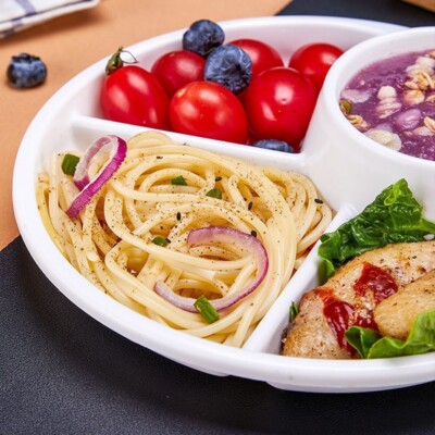 Dinner Plates Three Separate Plastic Plates High Quality For