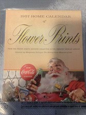 1957 COCA-COLA ADVERTISING WALL CALENDAR OF FLOWER PRINTS FROM MORGAN LIBRARY