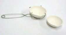 Crucibles 2 Large Dish Cups  Whip Handle Set Melt Silver Gold Melting Kit ITALY