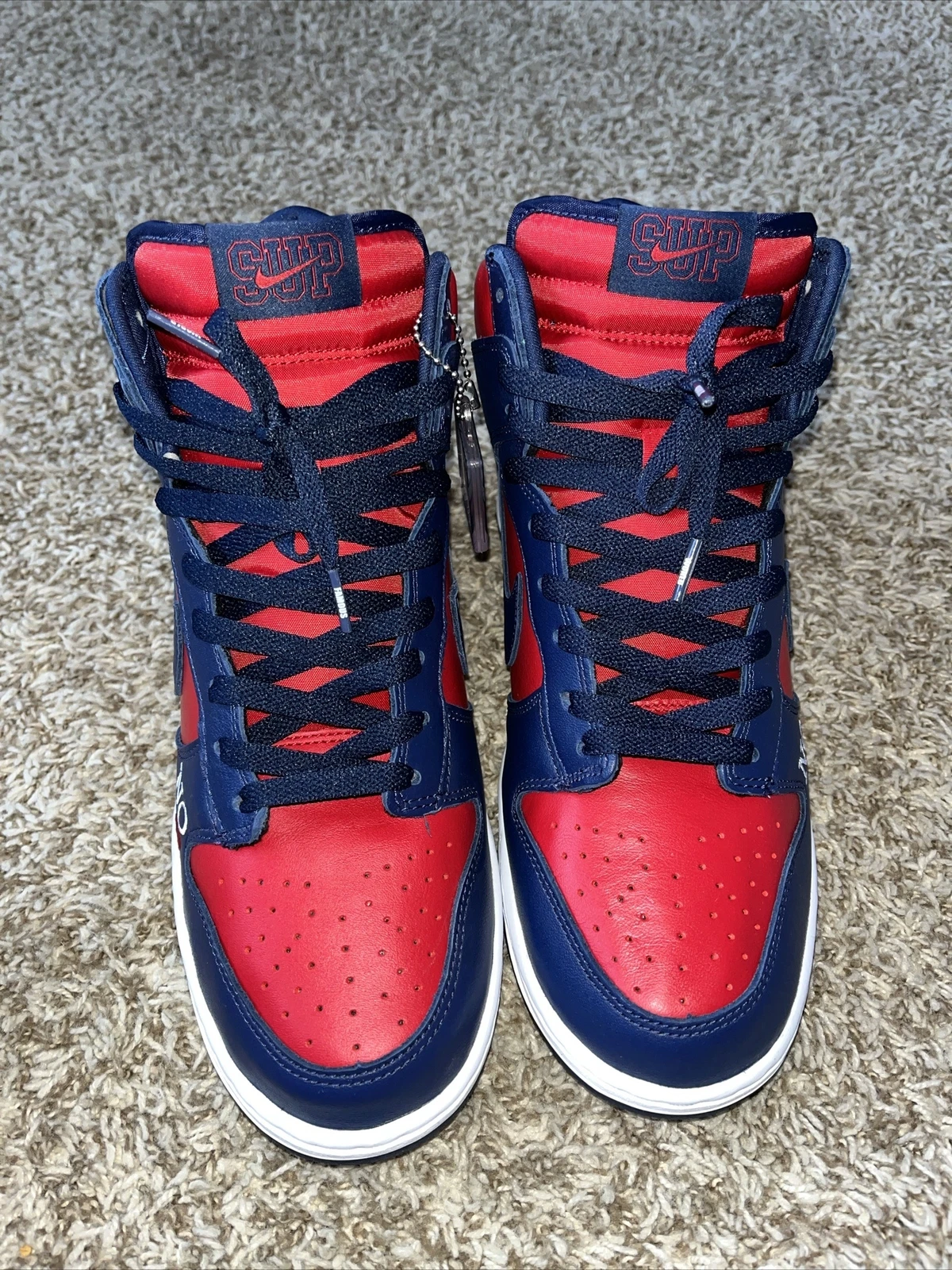 Taille 10   Nike Dunk High SB x Supreme Rouge Marine