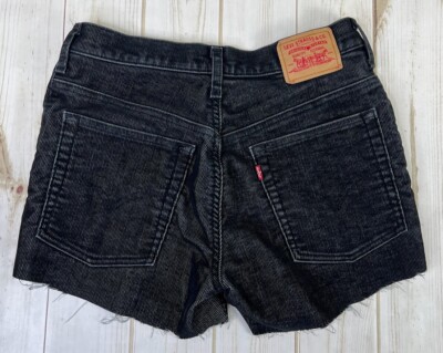 パンツ Levi's 517 shorts Levi's 517 Women's Black Denim Cut Off Shorts Raw Frayed Hem Size