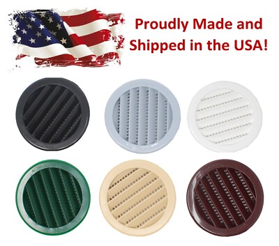 4'' Round Plastic Vent Louver Soffit Air Vent Reptile Screen Grille Cover