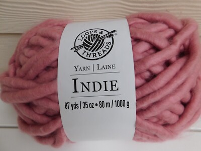 Loops & Threads Indie Yarn Dusty Pink Rose 87 yards Large Bulky One NEW Skein