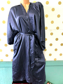 Victoria's Secret Very Sexy Long Satin Kimono Robe Navy Blue M/L NWT