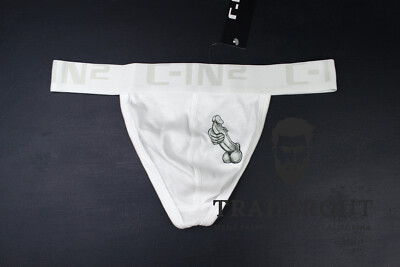 H.E.arts male erotic art custom print C-IN2 men white classic Thong underwear