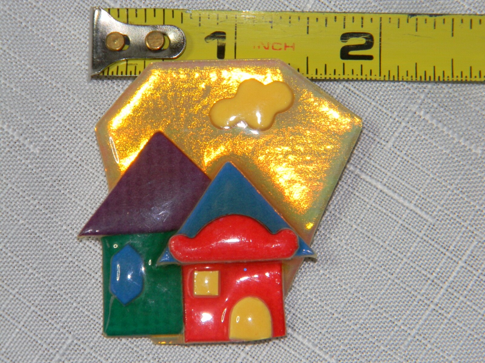 Lucinda House Pin Iridescent Sunset Sky Yellow Cloud … Gem