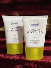2x Supergoop! Unseen Sunscreen Broad Spectrum SPF 40 0.5 oz EXP: 04/2025