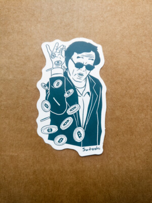 Bitcoin Sticker - Satoshi Nakamoto Salty - Aufkleber - neu ca. 3,5 x 6 cm
