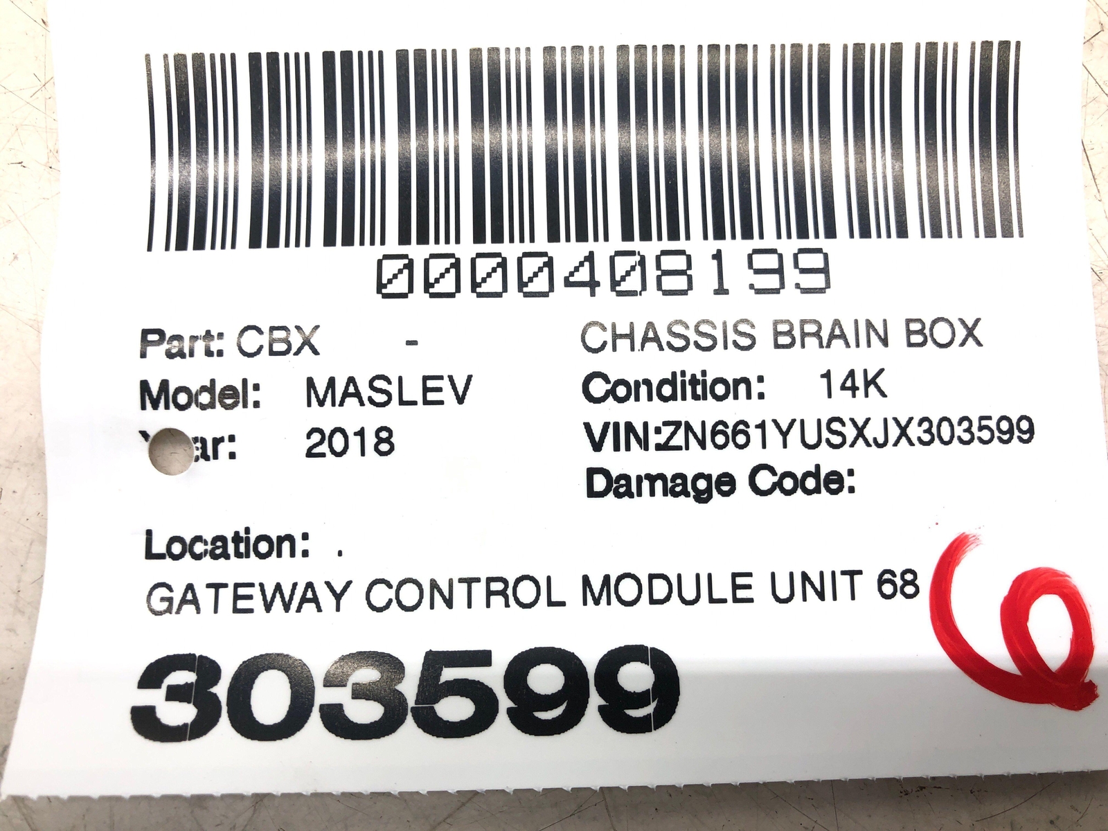 2017-2022 MASERATI LEVANTE GATEWAY CONTROL MODULE 68293147AC OEM