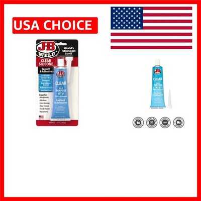 All-Purpose RTV Silicone Sealant & Adhesive - 3 Oz Clear Waterproof Formula