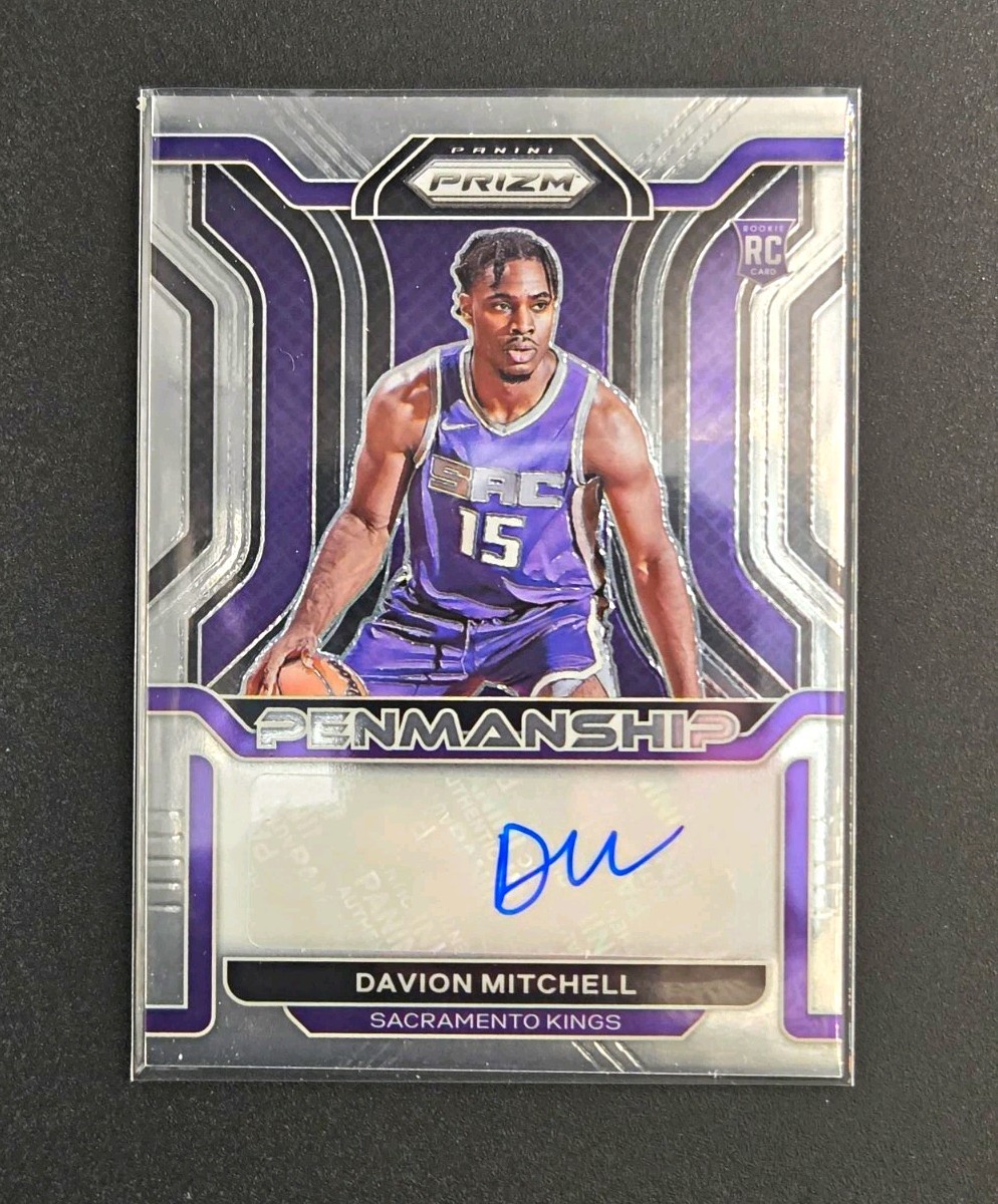 Panini Prizm Davion Mitchell Rookie Penmanship Auto #RP-DAV Sacramento Kings