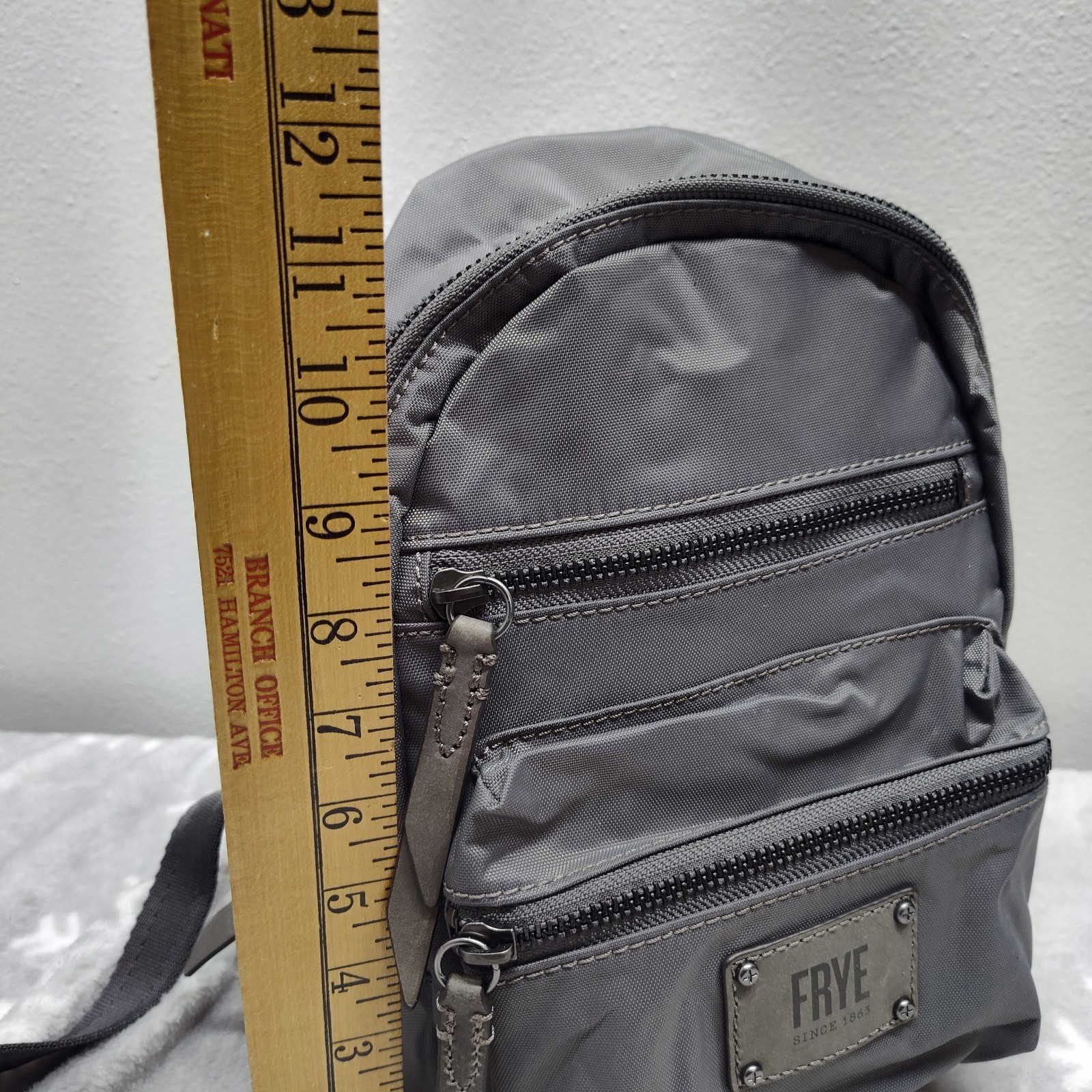 Frye Durable Nylon Mini Backpack With Leather Tri… - image 4