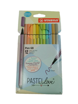 Stabilo Pen 68. Premium Filzstift in Pastellfarben. 12 Stück. Neu.