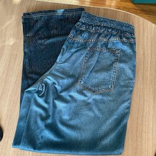 Faux Denim Stretchy Polyester Lounge Pants  Wide Bottoms  Sz Medium/large NWOT