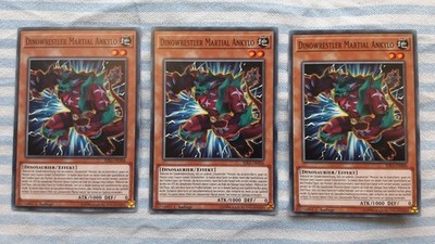 3x Dinowrestler Martial Ankylo Yugioh RIRA-DE006 Common Playset 1. Auflage Cards
