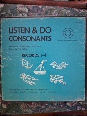 Listen & Do Consonants, 1-4 Box Set, 10'' LPs, Houghton Mifflin Reading Program