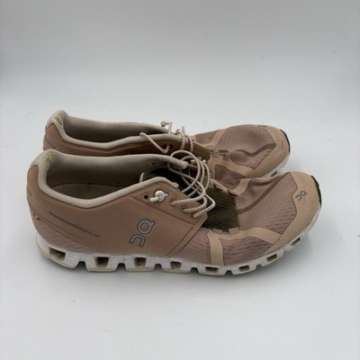 On Cloud Terry Women s Size 8.5 Beige Pink Olive Running/Walking Sneakers Used