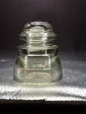 Vintage Armstrong Glass Insulator DP1 Clear Glass - Made In The USA. 4" X 3.5"