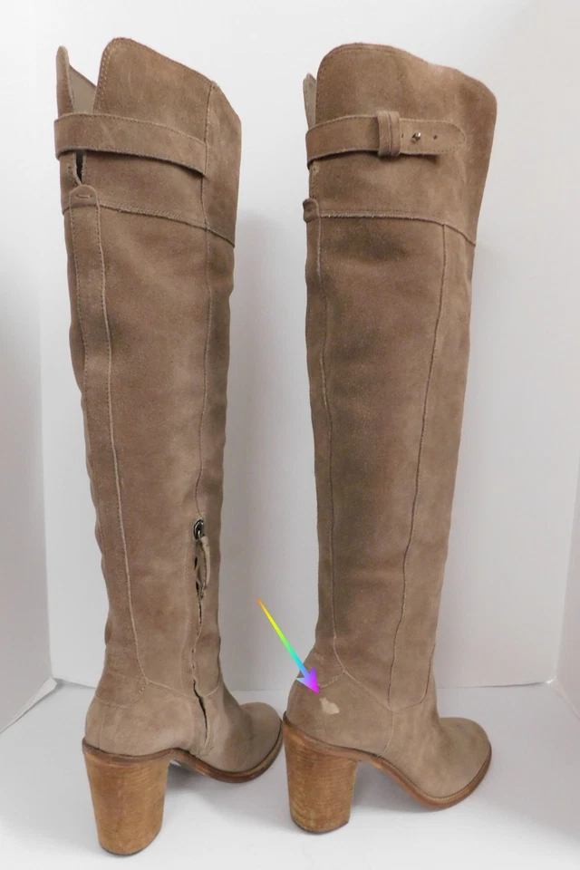 Dolce Vita Mujer Beige Gamuza Cuero Sobre la Rodilla Botas 8.5 Foto 4 de 4